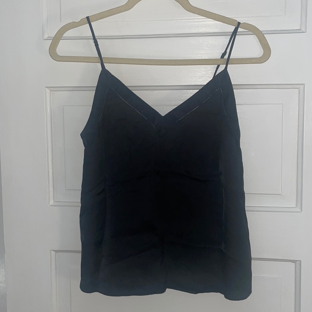 Aritzia V neck silky satin tank top